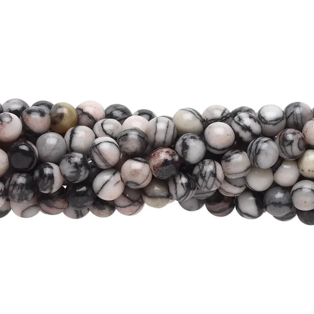 Natural Black Silk Stone Gemstone Beads Round 4mm Bulk Lot 100 pcs